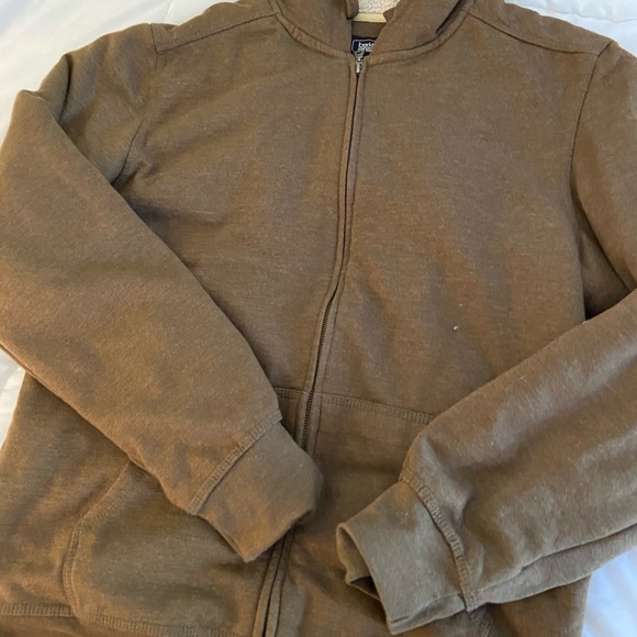 Green unisex zip up drawstring hoodie - Picture 3 of 5